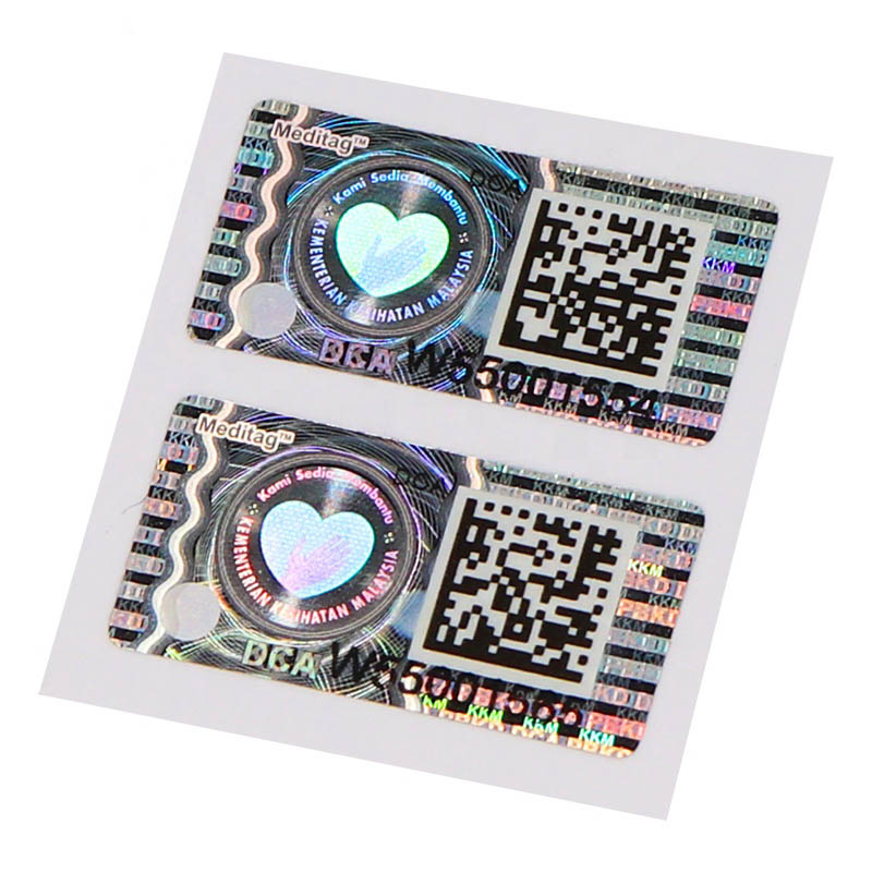 holographic sticker with qr code